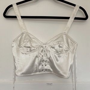 Satin Corset Cropped Tank